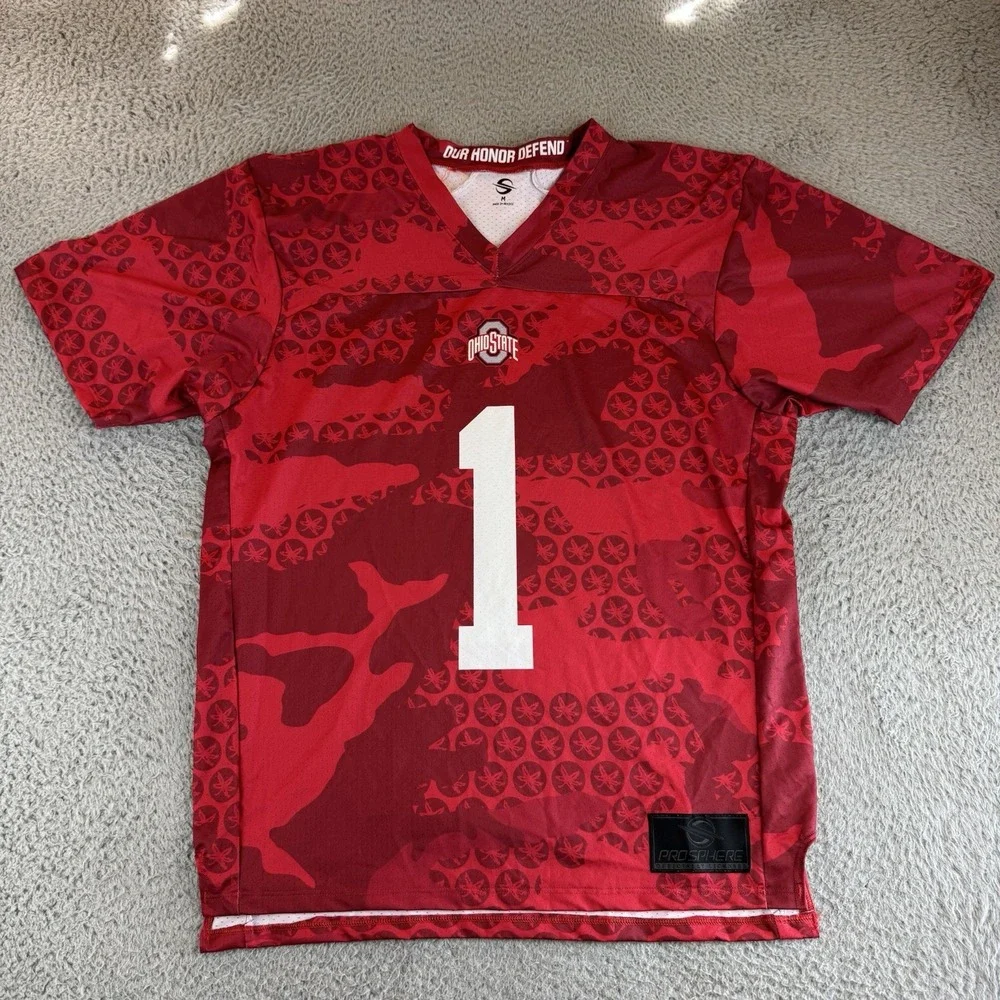 Men's Pro sphere  #1 Ohio State Buckeyes Camo Football Jersey Size Medium